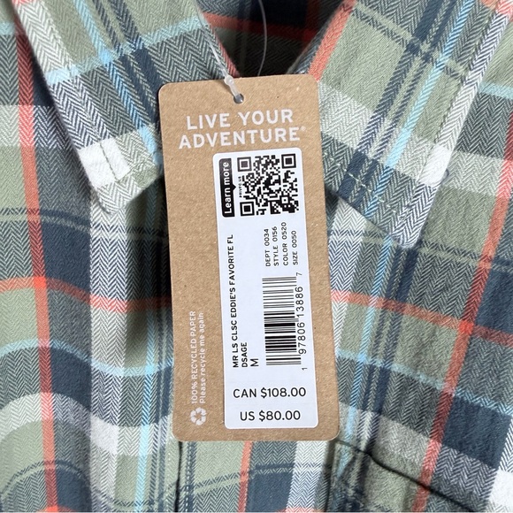 Eddie Bauer Multicolor Plaid Casual Shirt NWT - Picture 7 of 13